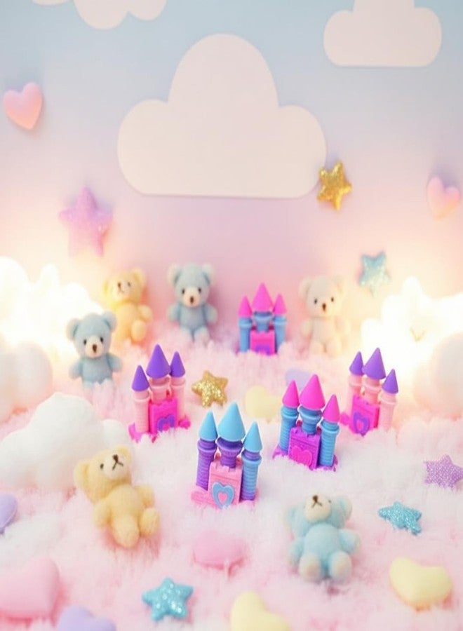 KHUSHA CREATIONS Princess Castle Eraser Set for Kids - Pack of 10 | Fun & Colorful Rubbers for School, Stationery Gift Set, Non-Toxic, Easy to Erase, Pookie Pastel Design, Birthday Return Gift,Kids Stationery Items - Image 3